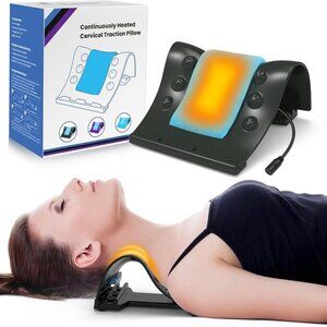 Cervical Traction Device - Heated Neck Stretcher for Instant Neck Pain Relief‎